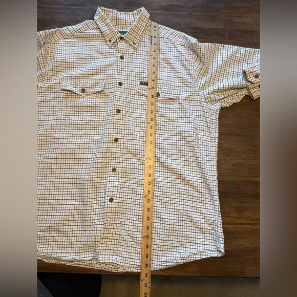 Woolrich Plaid Long Sleeve Button Up Shirt Men’s SZ XL Brown Cream Collared - Picture 7 of 7